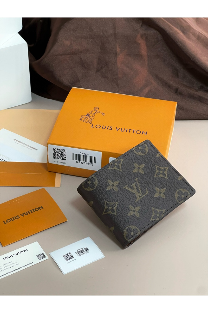 Lоuis Vuittоn Кожаный кошелёк Slender Premium 11x8.5x1 см