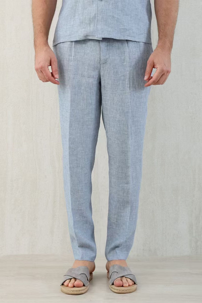 Designer Льняные брюки Premium - Blue