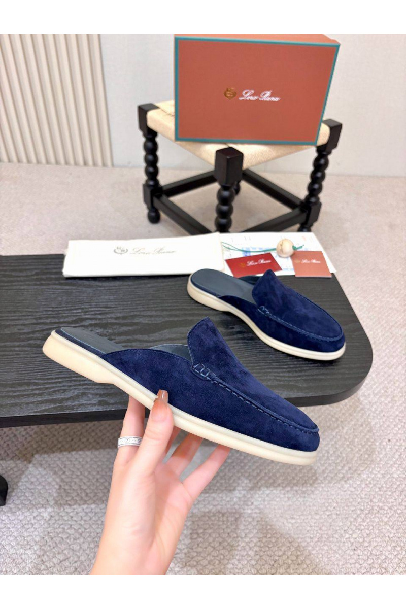 Loro Piana Мужские замшевые шлёпанцы