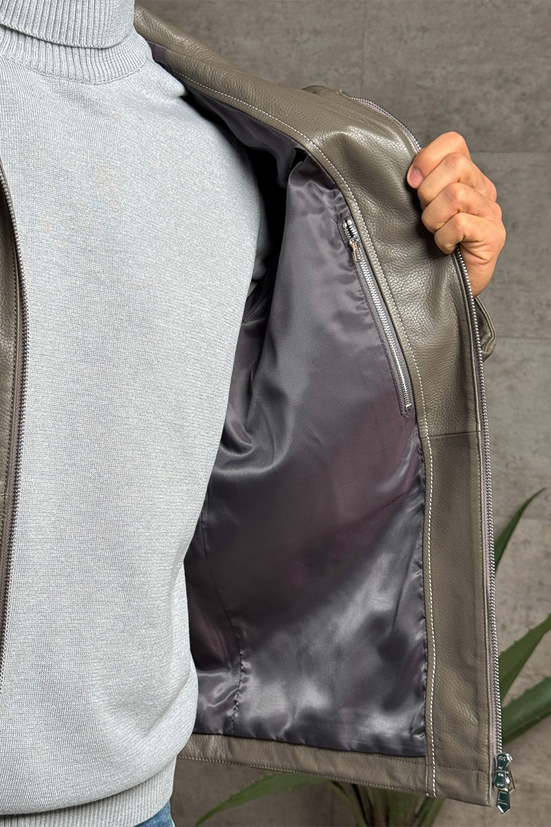 Hermes Мужская кожаная куртка premium