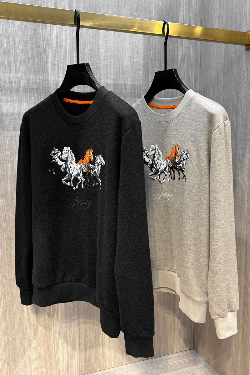 Hermes Мужской свитшот чёрного цвета 