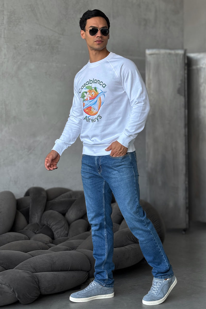 Casablanca Белый свитшот Orbite Autour De l'Orange