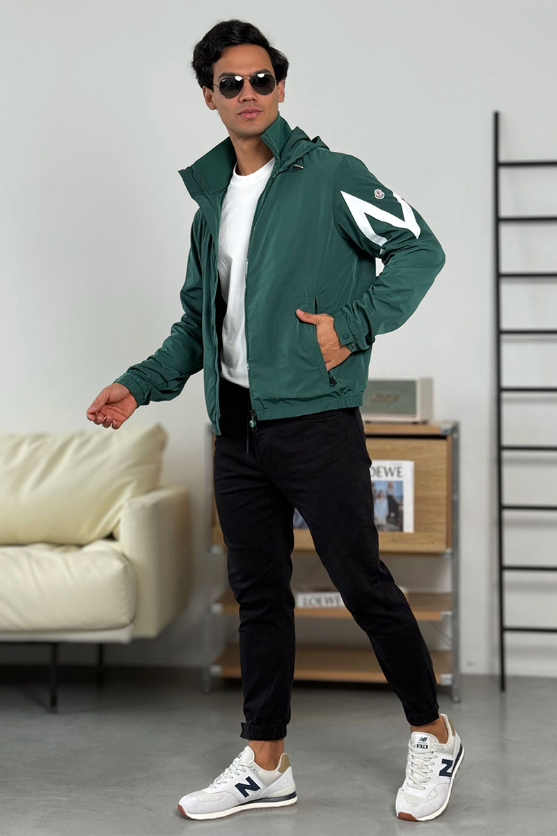 Moncler Мужская зелёная ветровка Fetuque