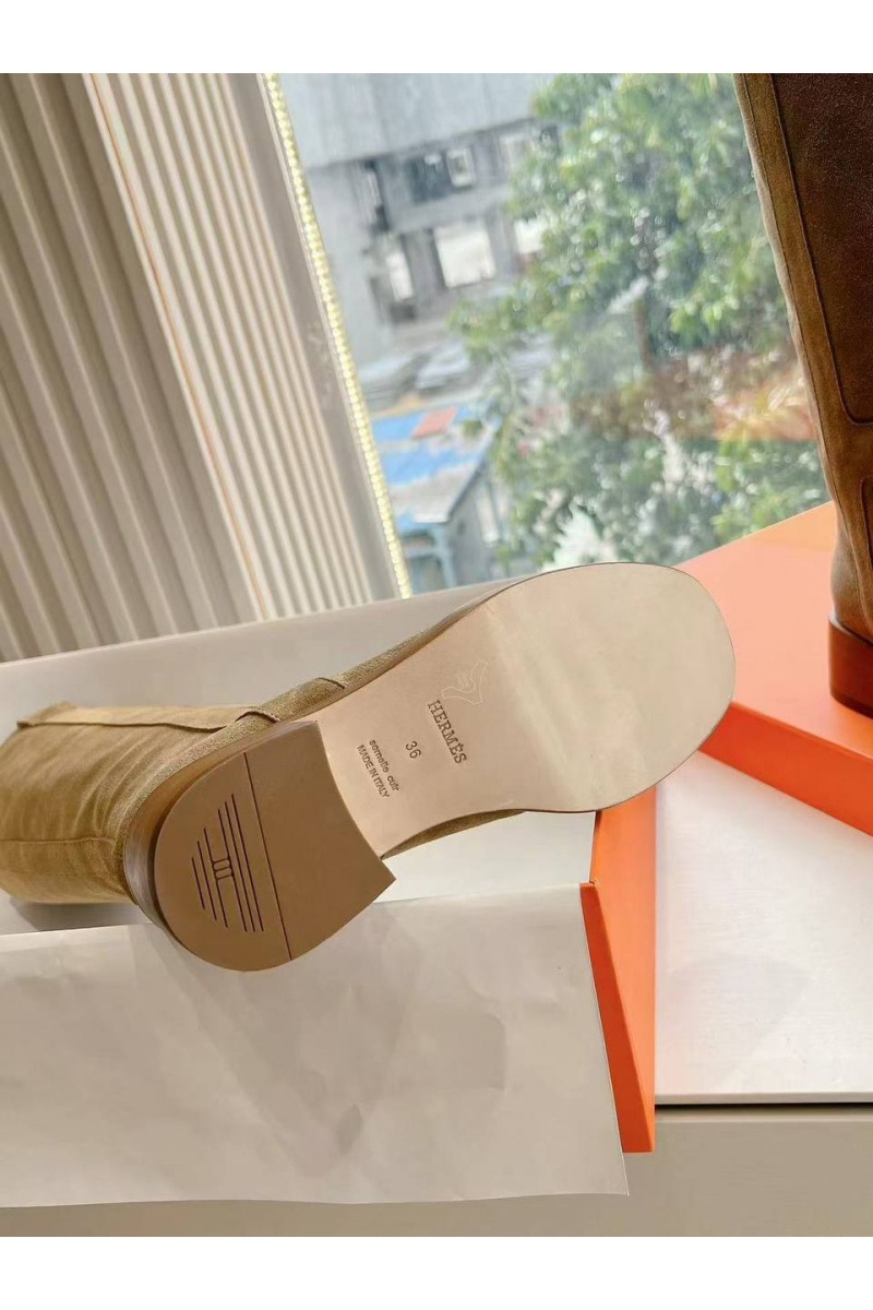 Hermes Женские замшевые сапоги Premium - Brown