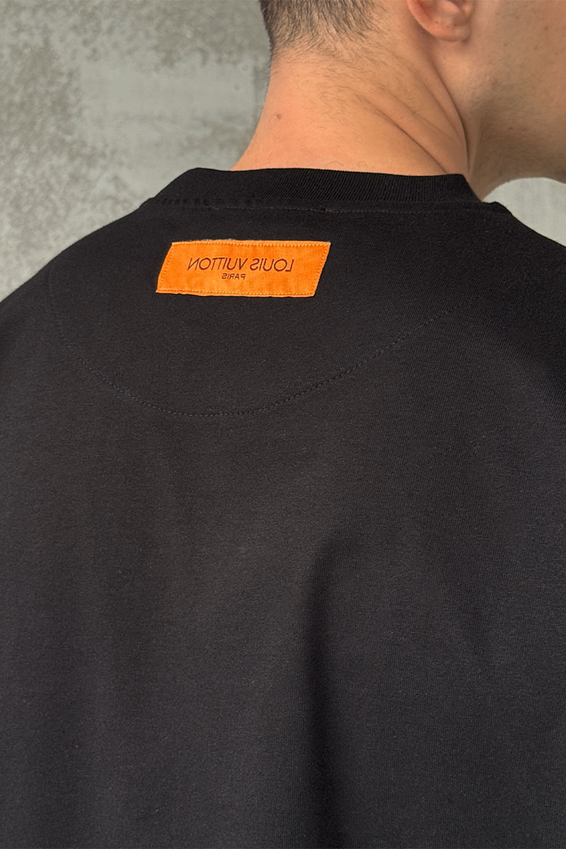 Lоuis Vuittоn Чёрная оверсайз футболка graffiti-print