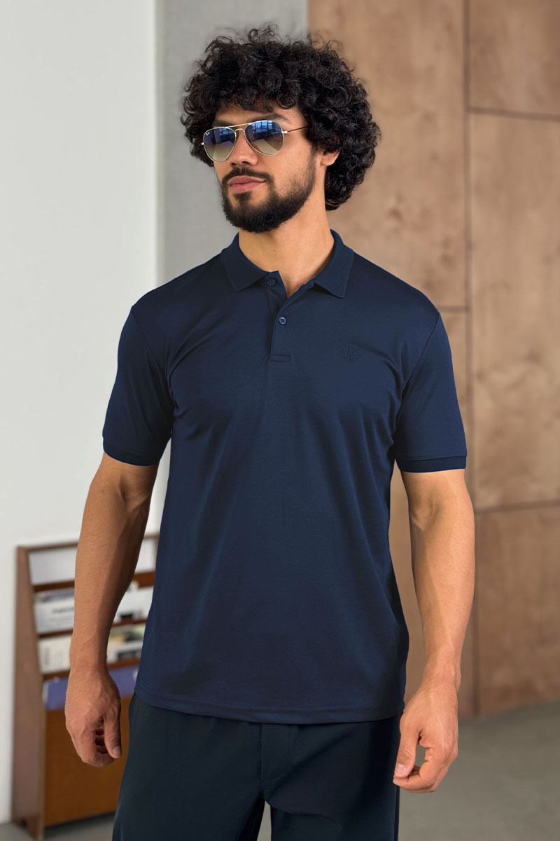 Loro Piana Мужское поло синего цвета