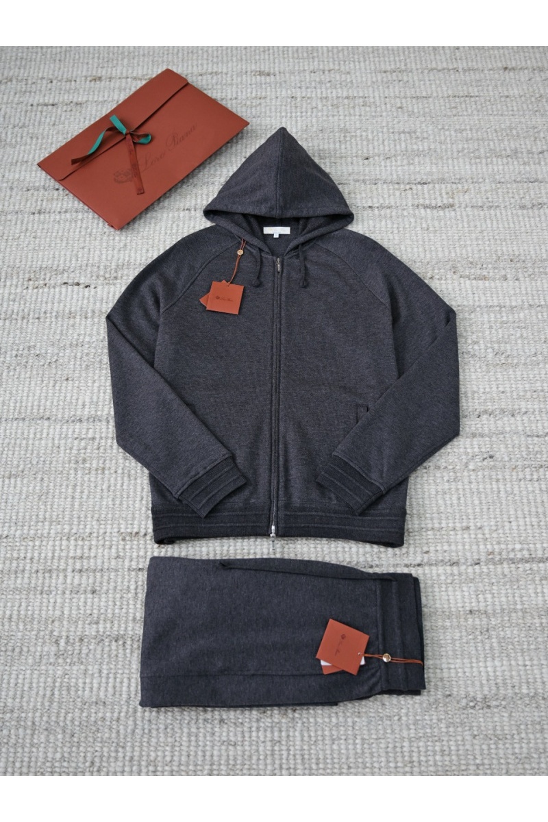 Loro Piana Серая кофта на молнии premium