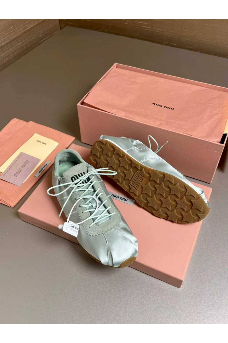 MIU MIU Женские кроссовки Plume Satin premium