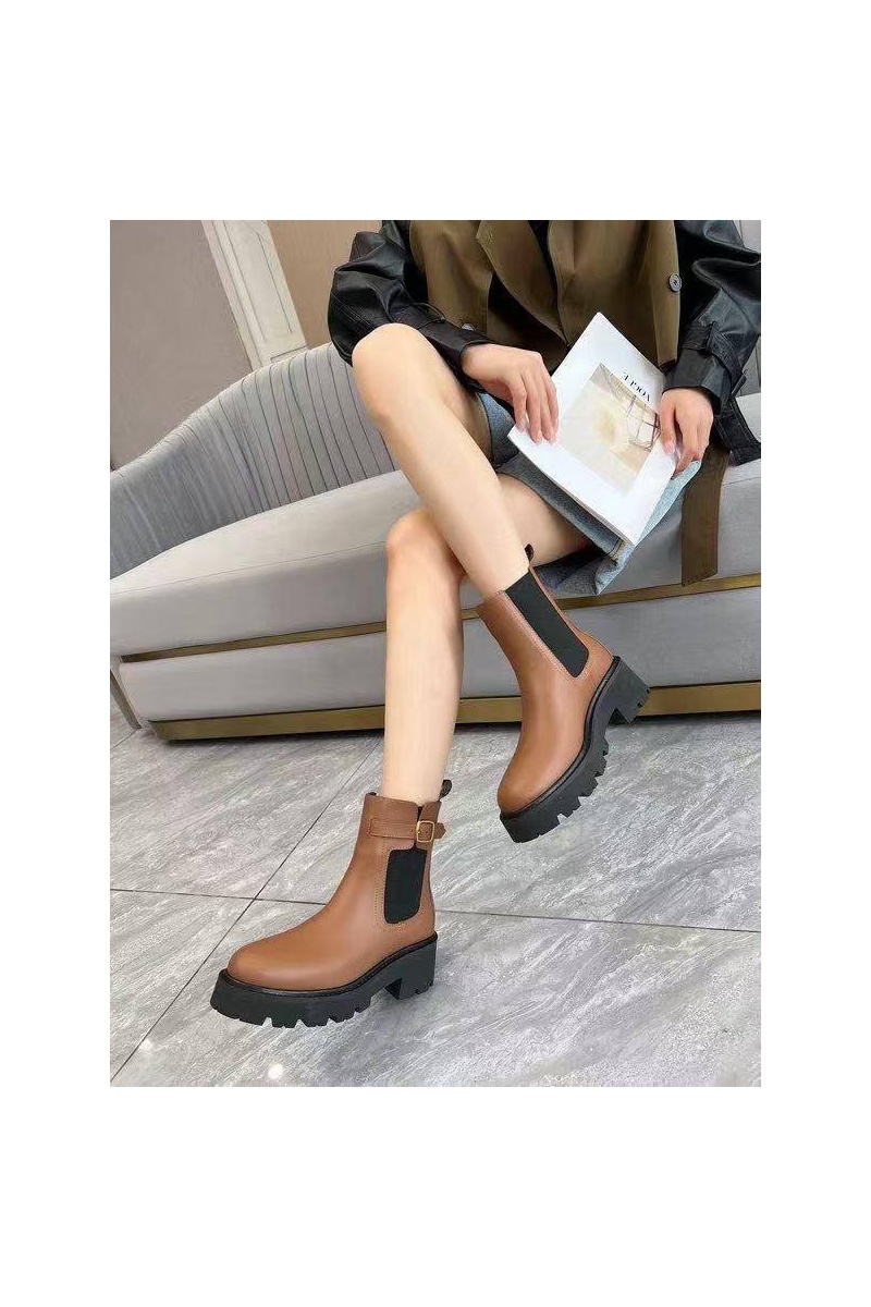 Celine Женские кожаные сапоги premium - Brown