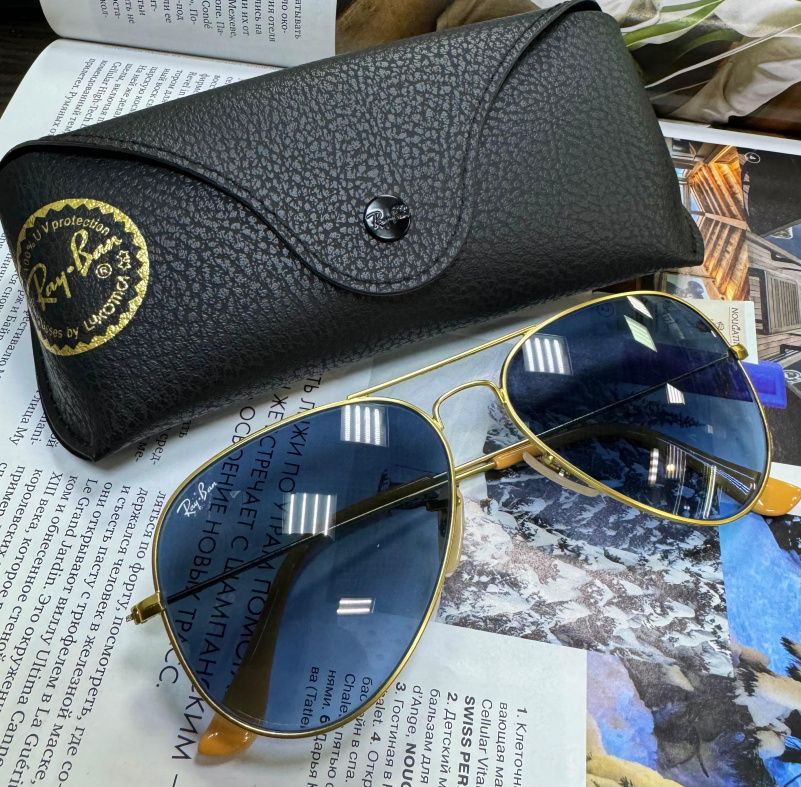 Ray Ban Солнцезащитные очки Aviator Large Metal - Blue