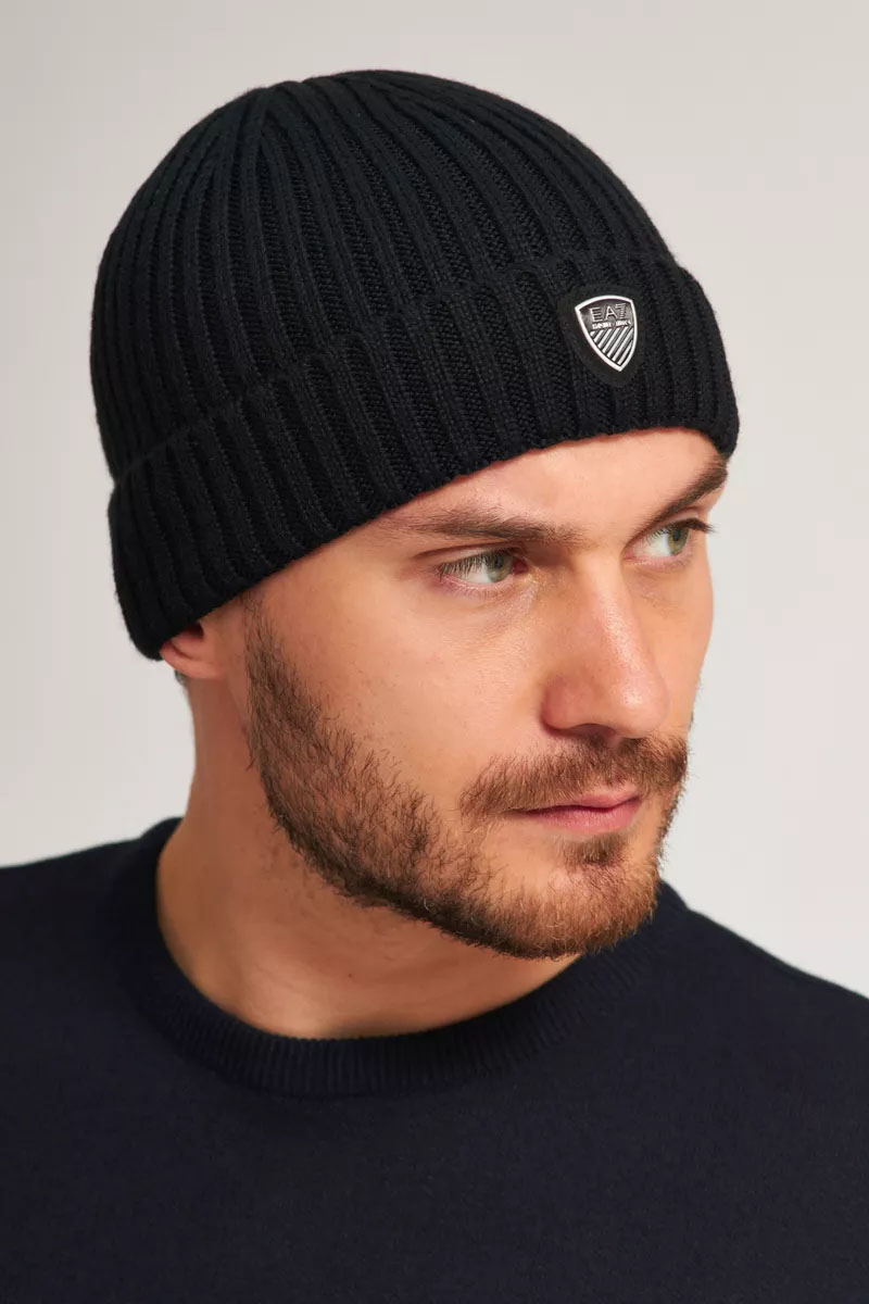 Emporio Armani EA7 Шапка logo-plaque - Black 