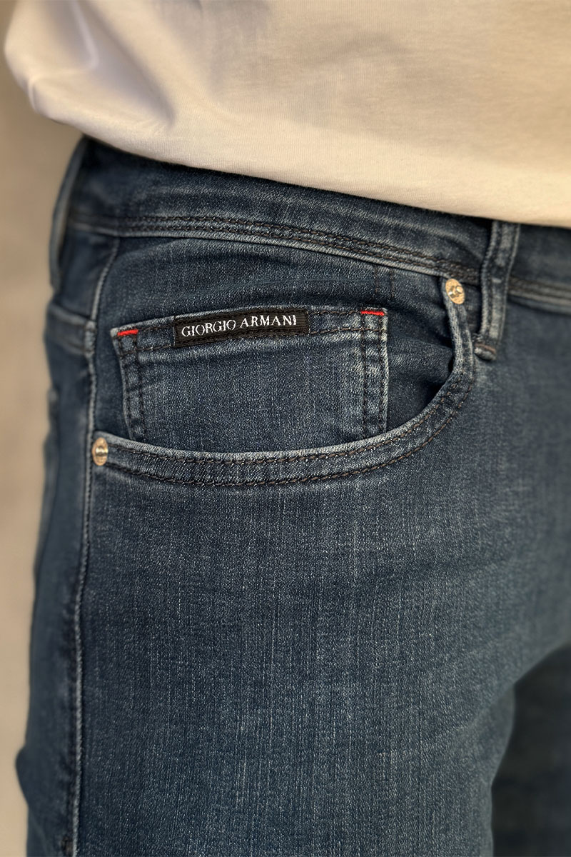 Emporio Armani EA7 Мужские джинсы синего цвета regular fit