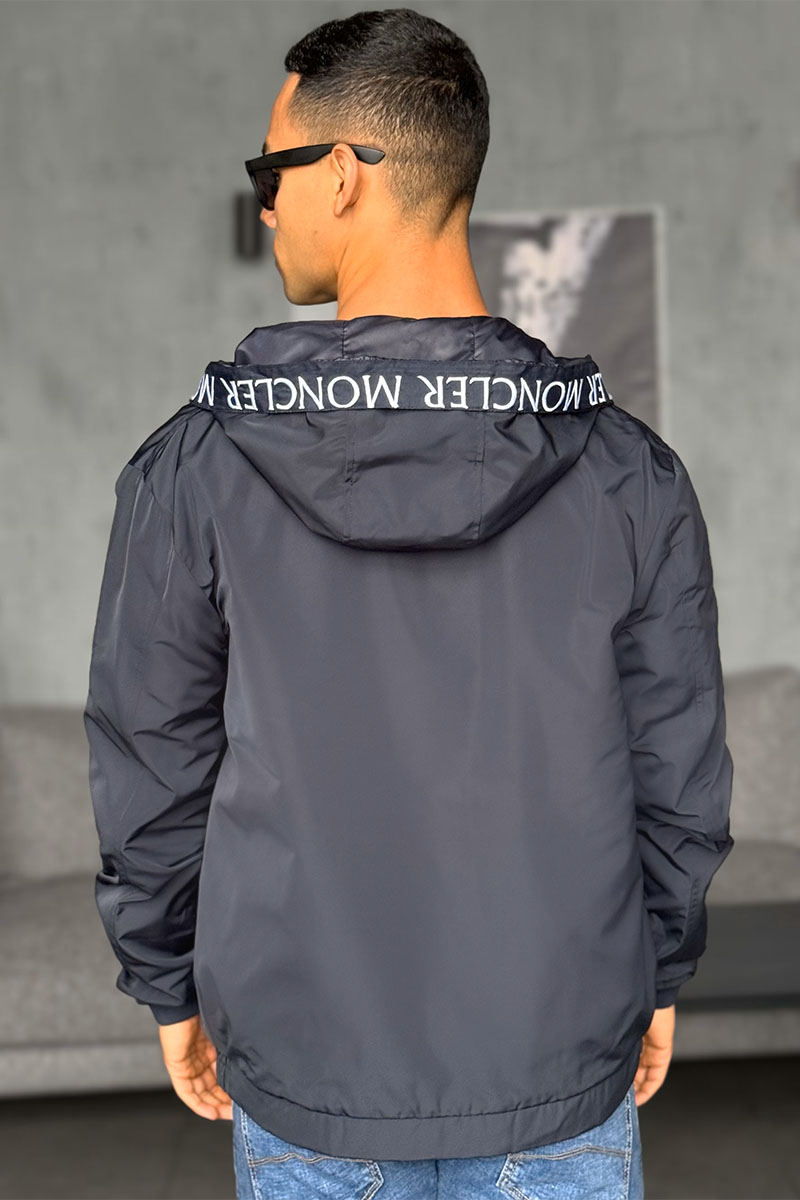 Moncler Мужская ветровка тёмно-синего цвета