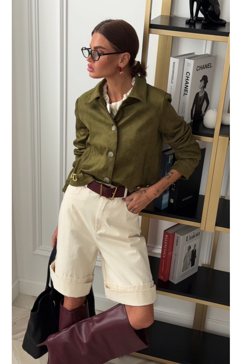 Gucci Женская куртка зелёного цвета GG 