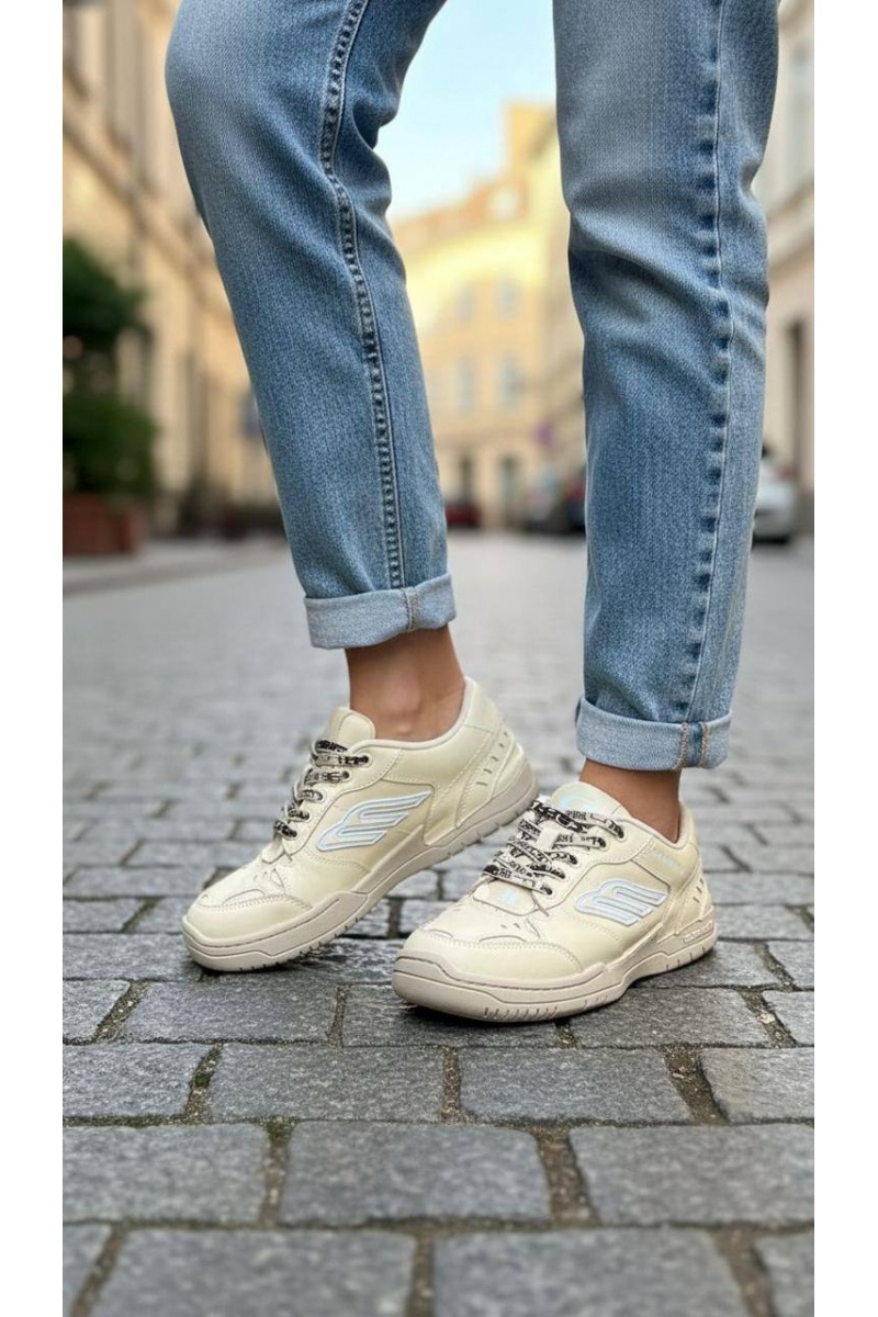 Balenciaga Женские кожаные кроссовки Hamptons Worn-Out premium
