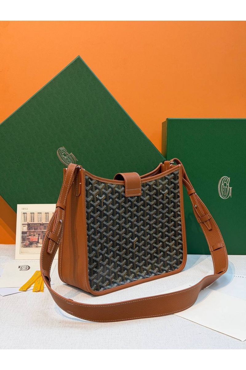 Designer Clothing Кожаная сумка Goyard Musette PM premium 28x22x10 см