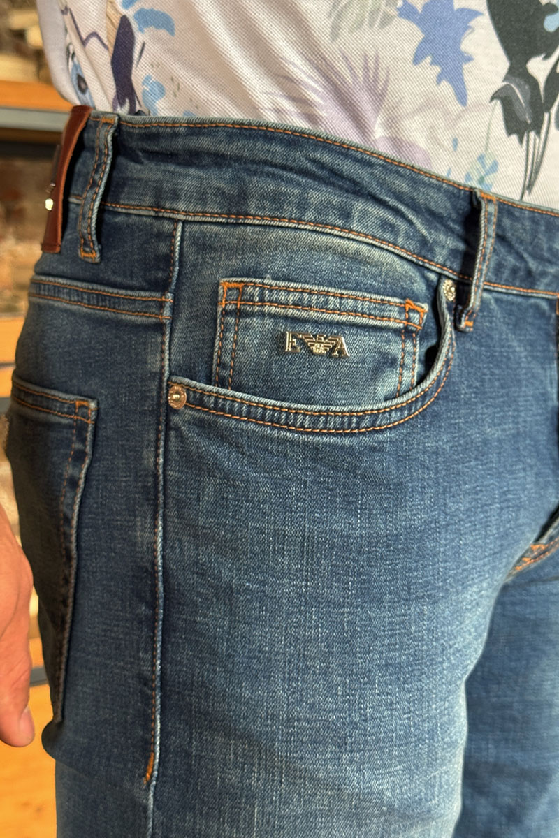 Emporio Armani EA7 Мужские синие джинсы 