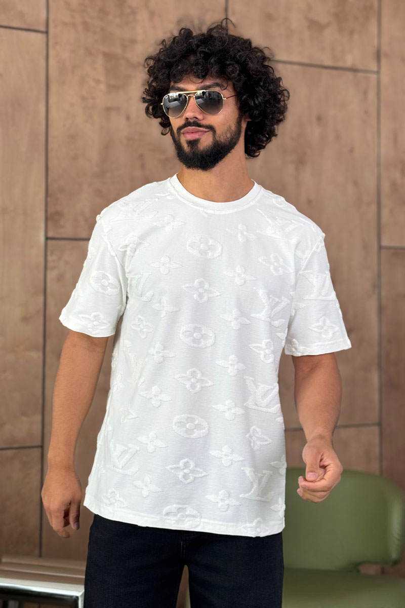 Lоuis Vuittоn Белая оверсайз футболка Monogram All-over