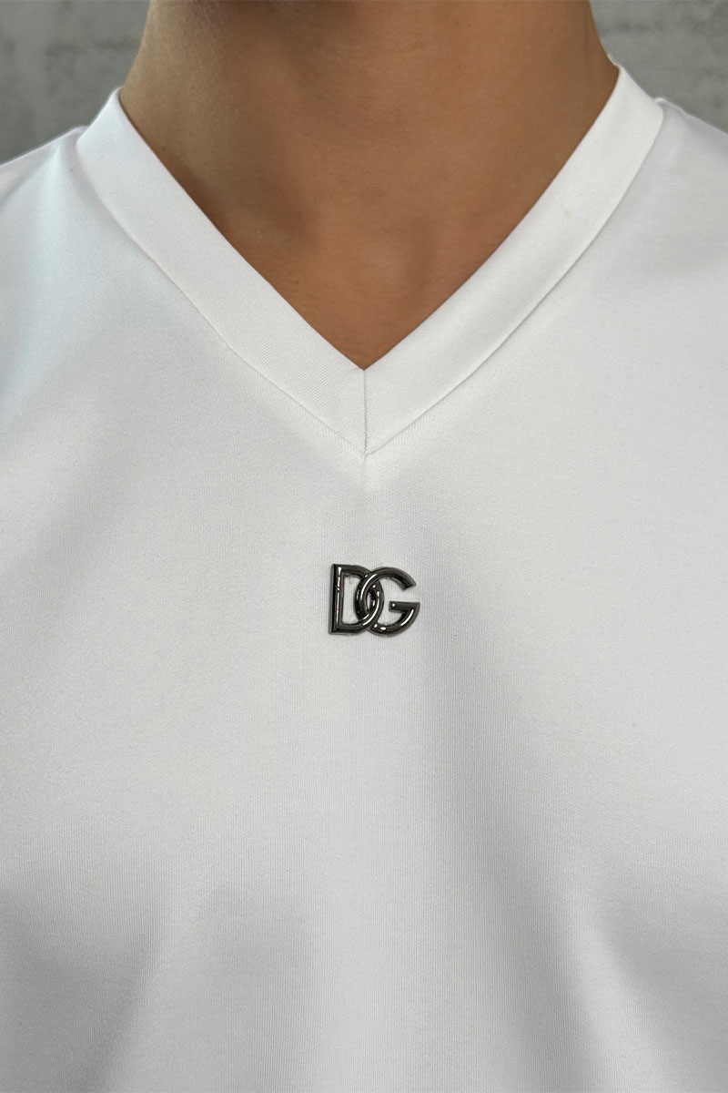Dоlсе & Gаbbаnа Белая оверсайз футболка logo-plaque