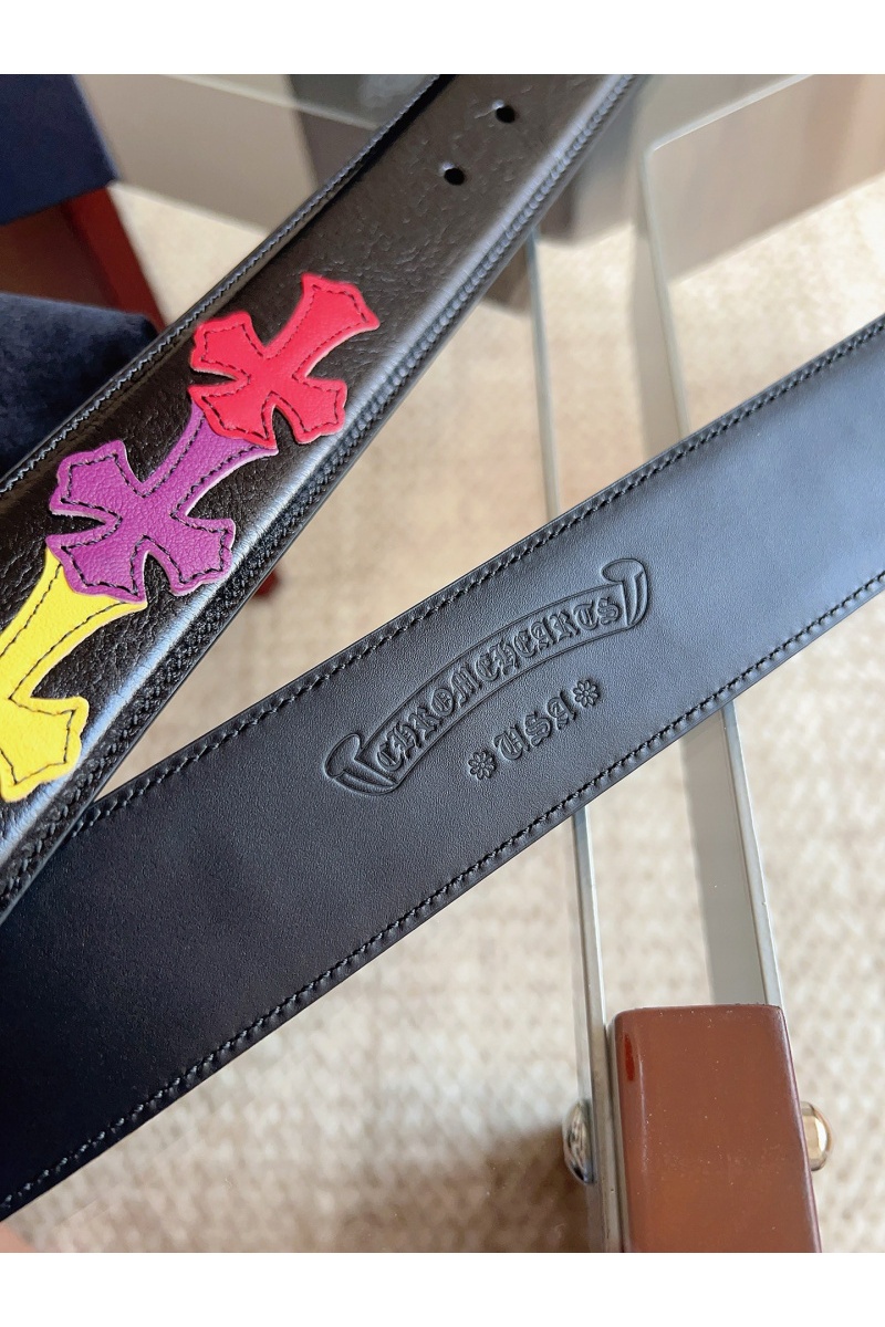 Chrome Hearts Кожаный ремень Cross Patch Cemetery premium