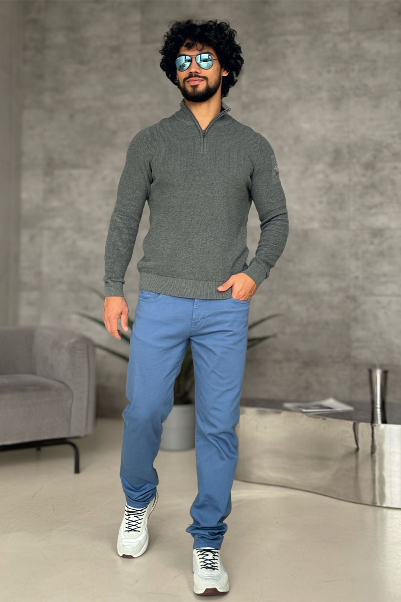 Paul & Shark Мужской серый джемпер zip-up