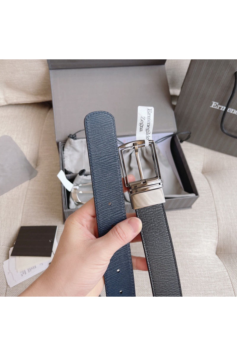 Zegna Двусторонний кожаный ремень Premium (длина 110 см, ширина 3.5 см)
