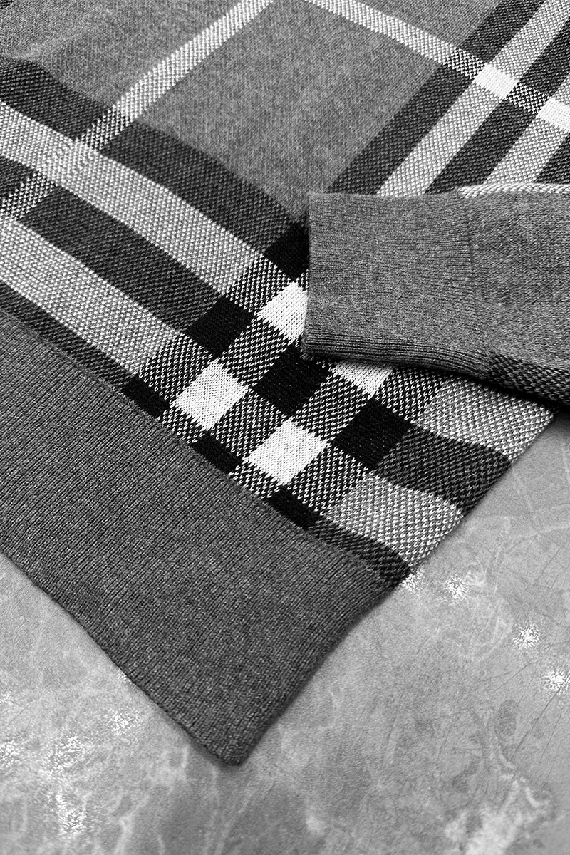Burberry Мужская серая кофта check pattern 
