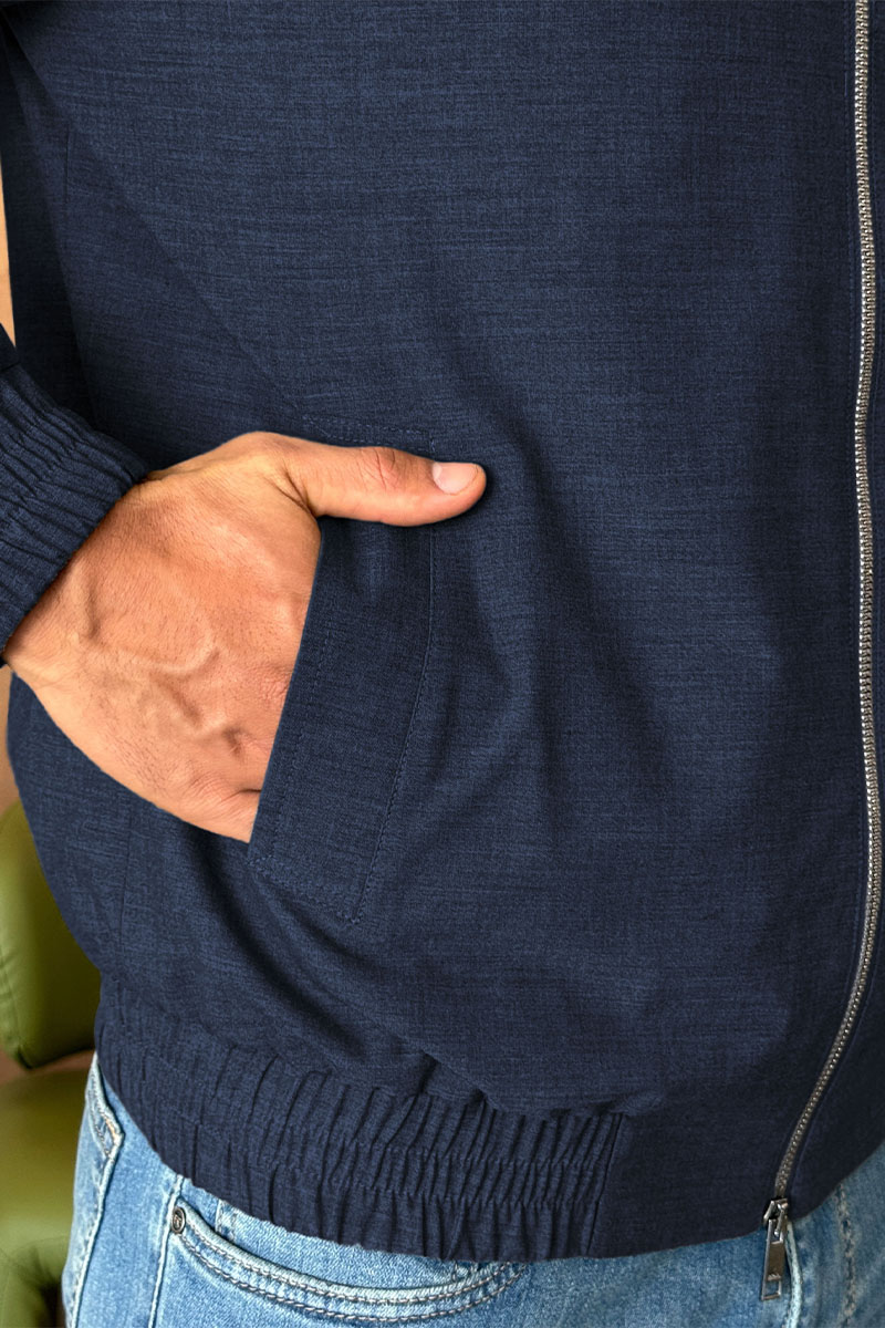 Zegna Мужской бомбер синего цвета