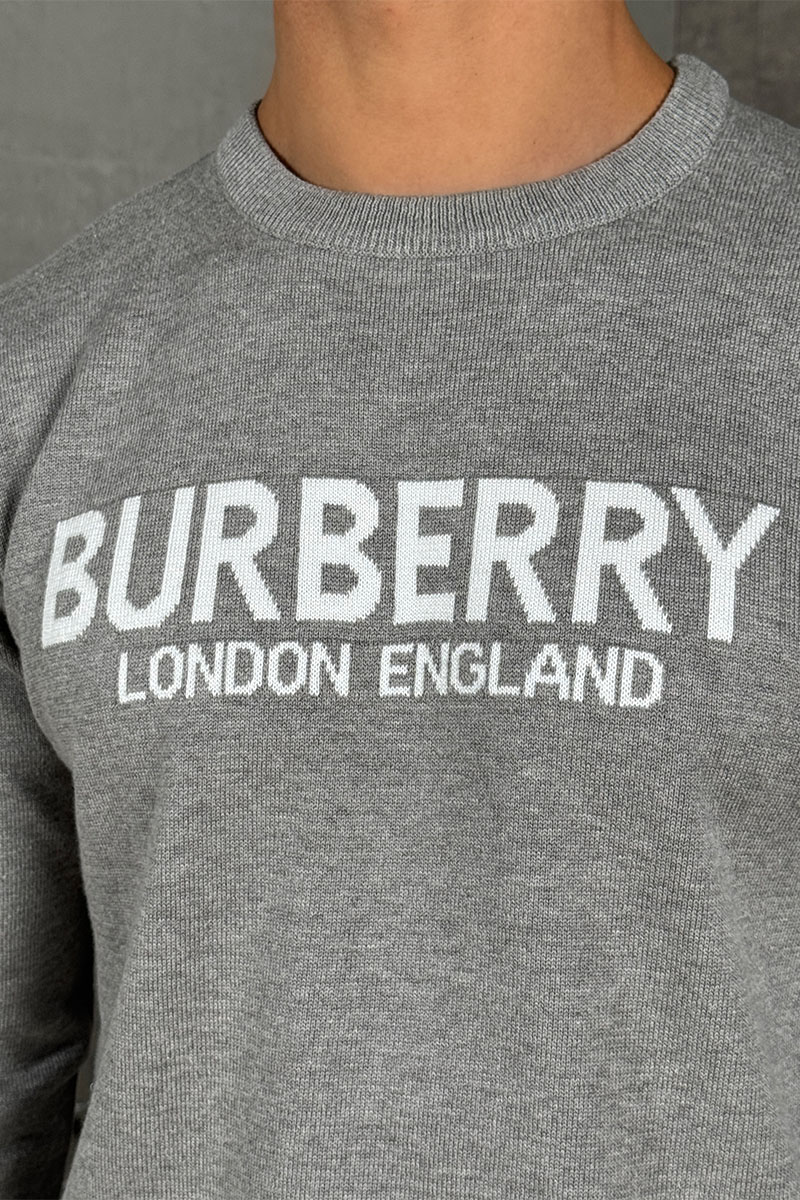 Burberry Мужской джемпер logo-intarsia - Grey