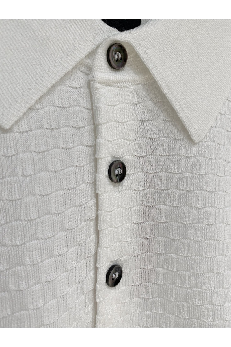 Kiton Мужское белое поло premium
