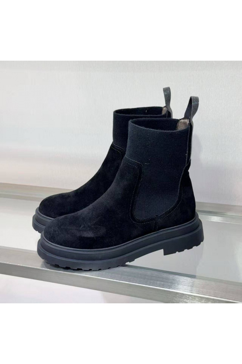 Designer Женские замшевые сапоги premium - Black