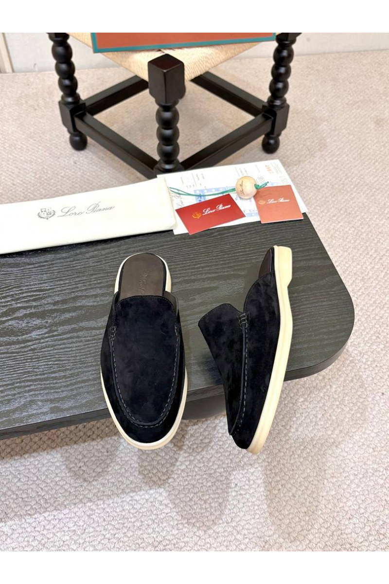 Loro Piana Мужские замшевые шлёпанцы