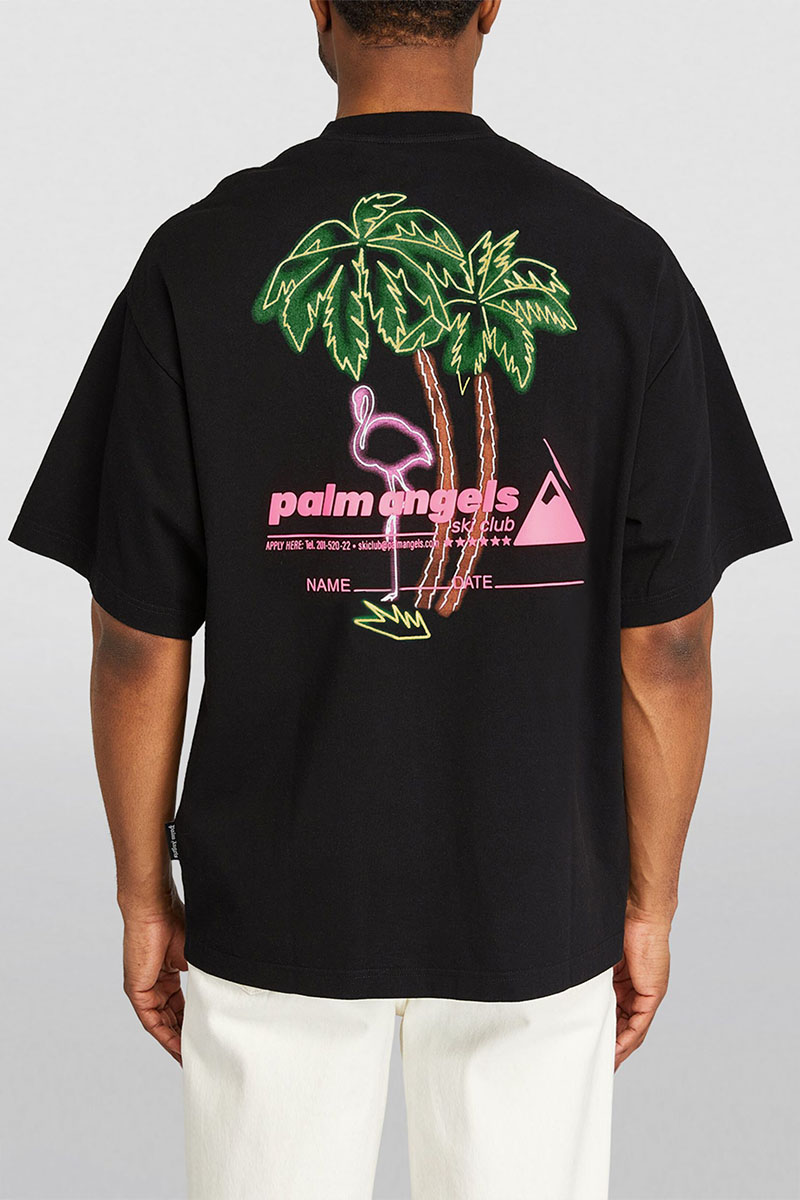 Palm Angels Мужская чёрная футболка Ski Club