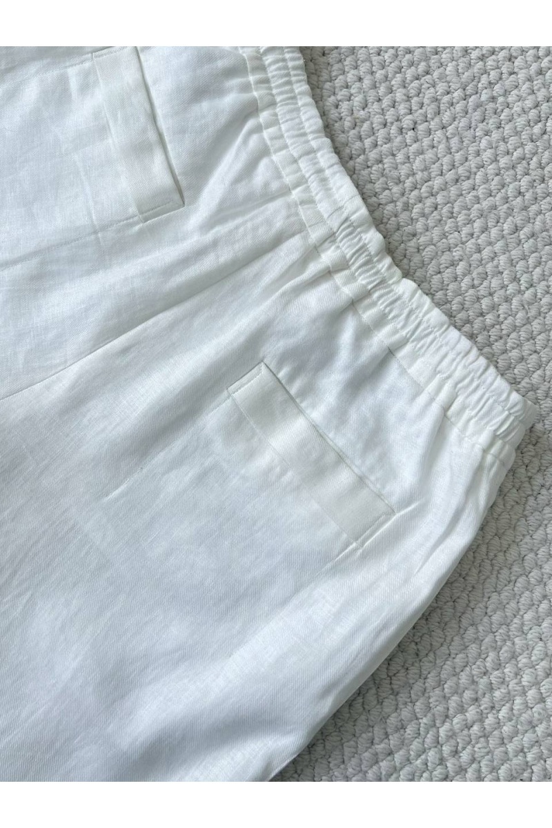 Zegna Льняные шорты белого цвета premium