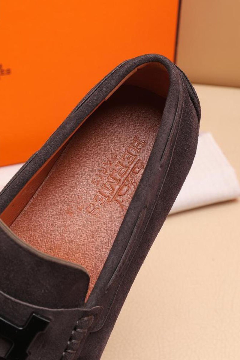 Hermes Мужские замшевые мокасины 