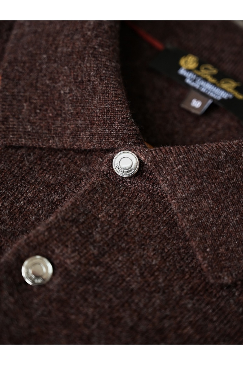 Loro Piana Коричневое поло с длинным рукавом premium