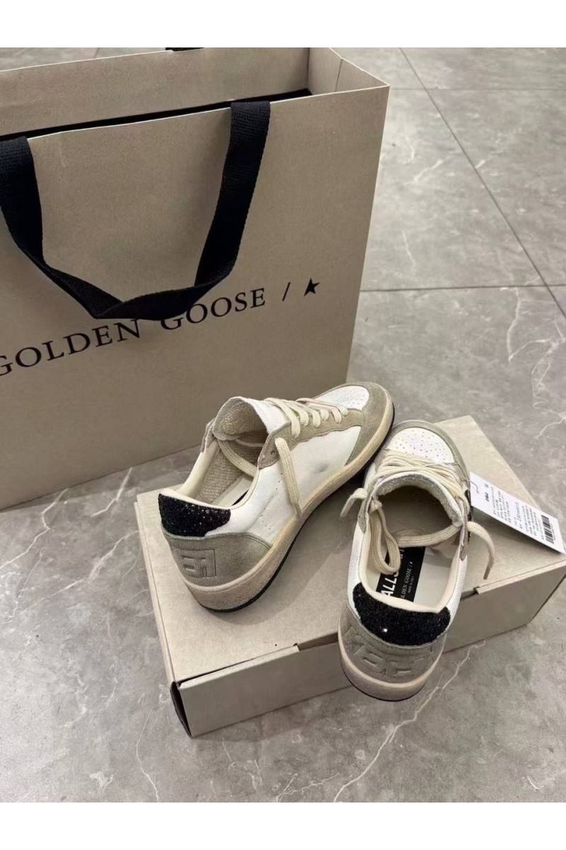 Designer Clothing Женские кожаные кроссовки Golden Goose Ball Star Premium - Black / White