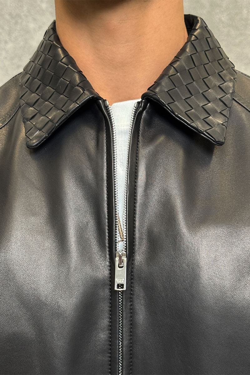 Bottega Veneta Мужская кожаная куртка premium