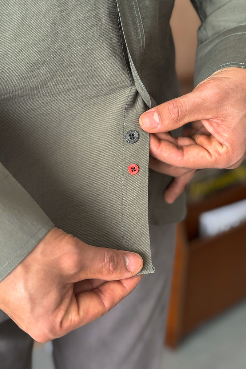 Hermes Мужская рубашка H embroidered - Khaki 