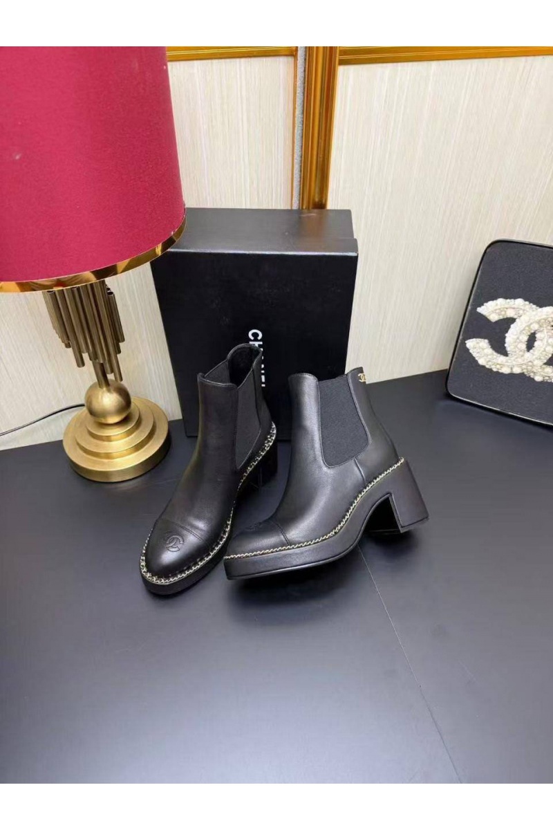 Chаnеl Женские кожаные сапоги 