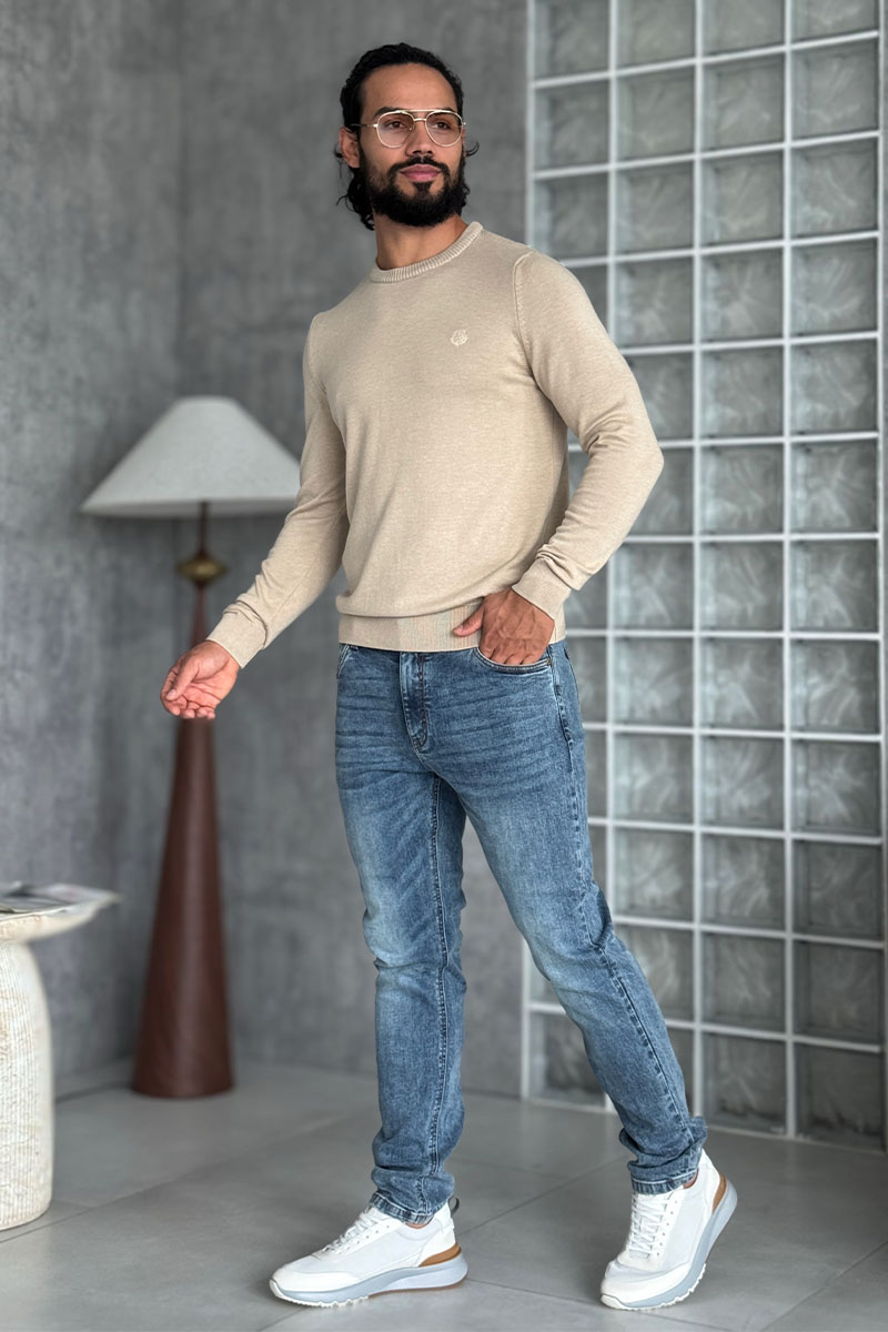 Loro Piana Мужской бежевый джемпер