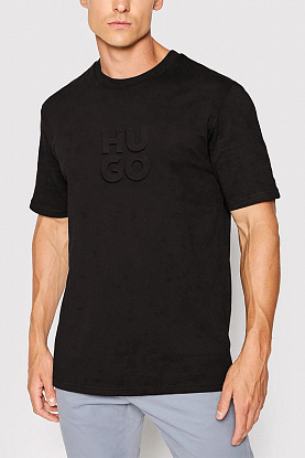 Мужская чёрная футболка Dleek embossed logo 