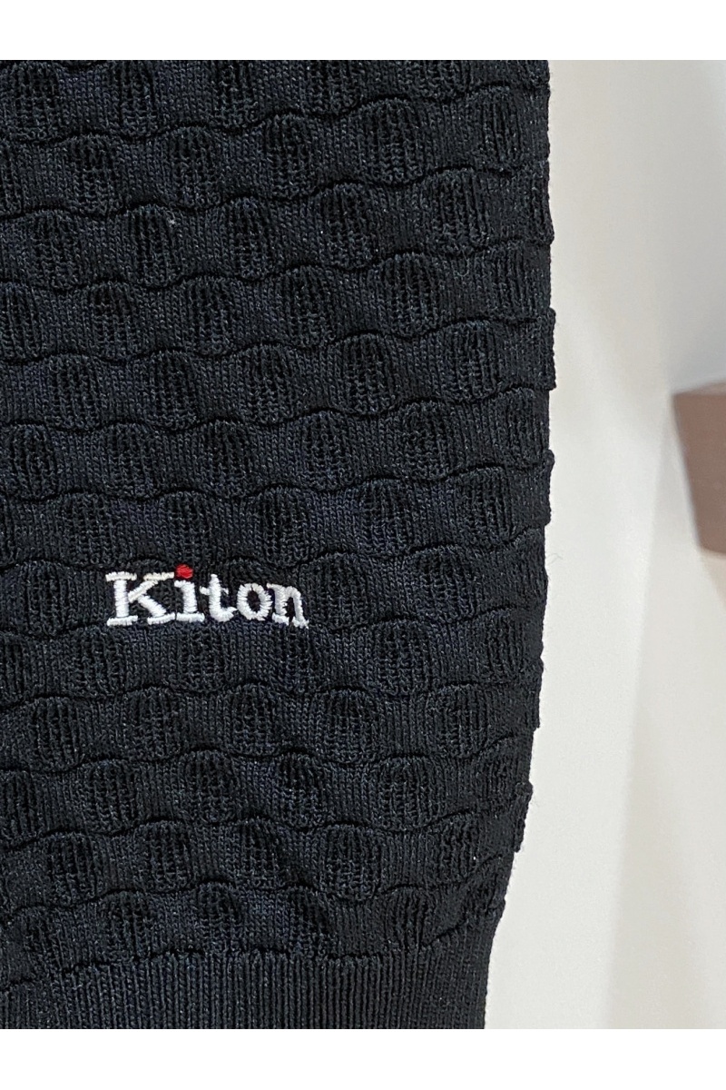 Kiton Мужское чёрное поло premium