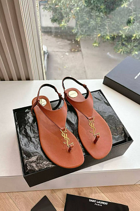 Женские кожаные сандалии Premium - Brown
