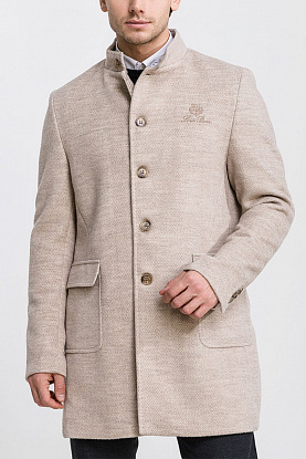 Кашемировое пальто logo-embroidered - Beige