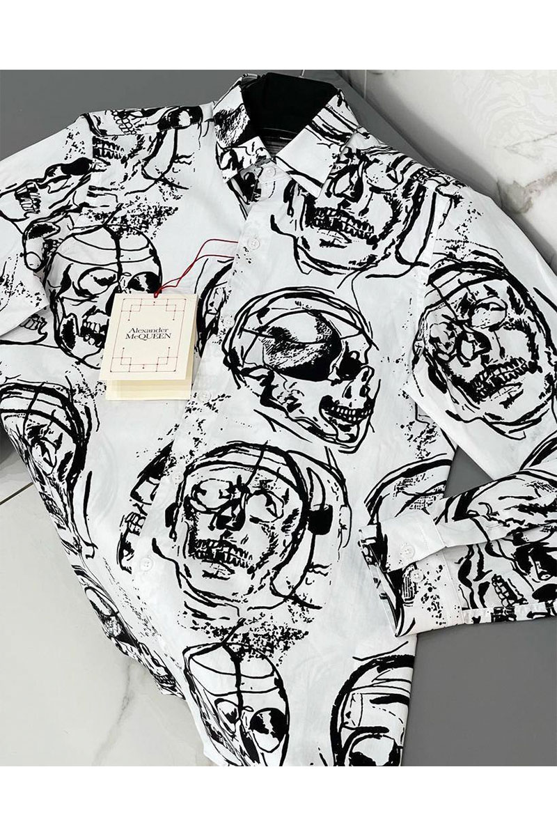 Alexander McQueen Мужская рубашка Skull - White