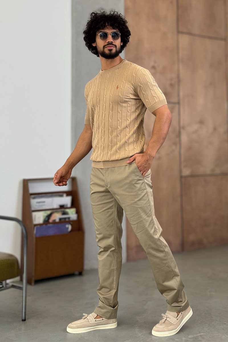 Polo Ralph Lauren Мужская бежевая футболка 