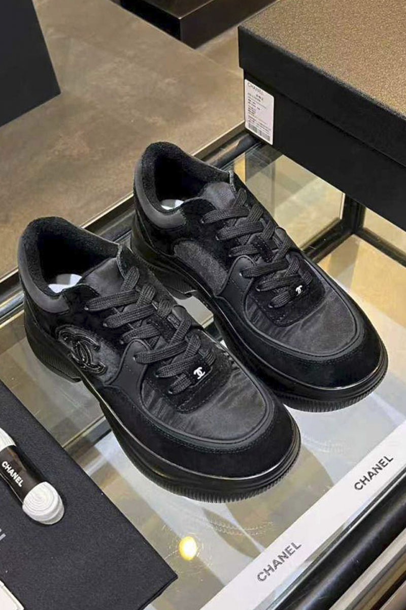 Chаnеl Чёрные женские кроссовки premium