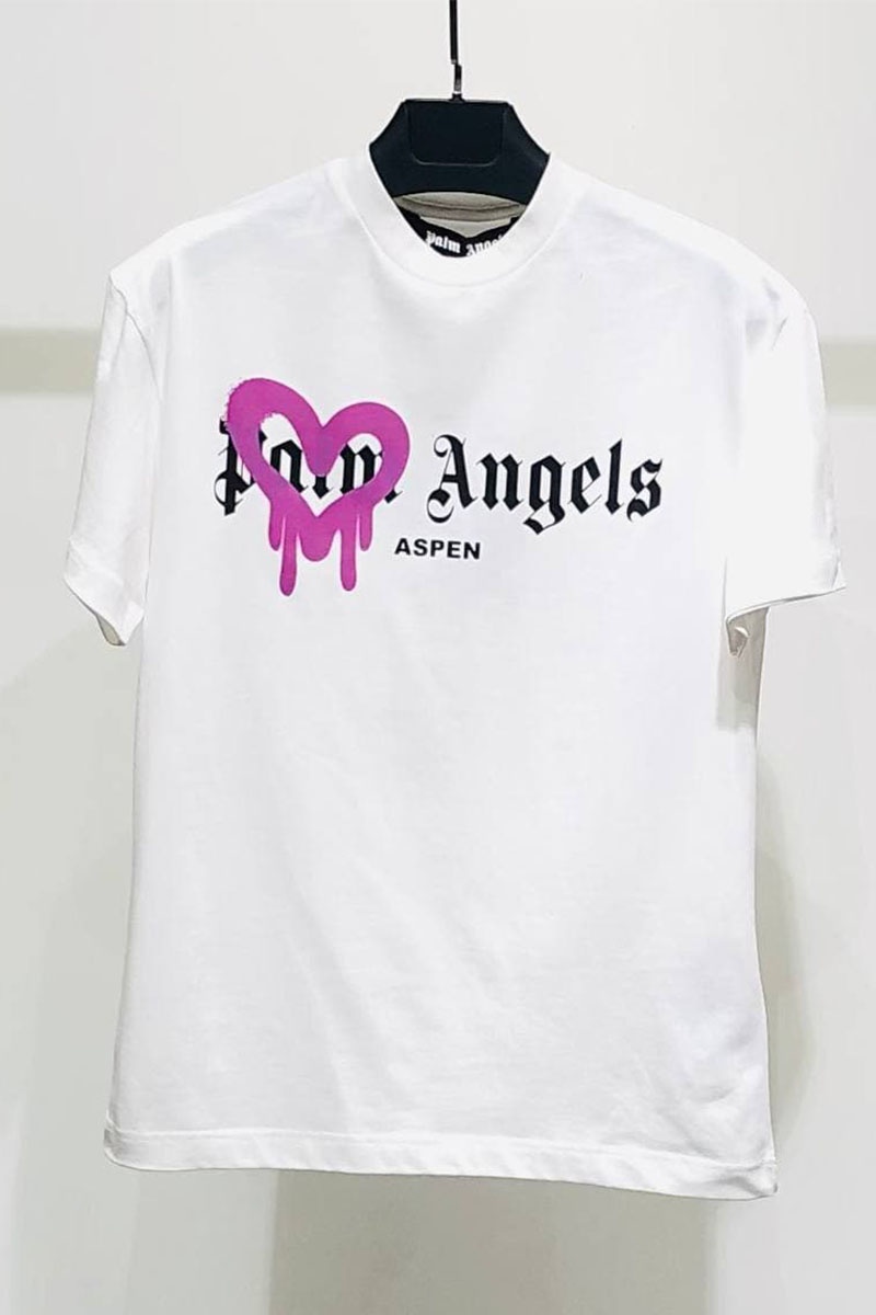 Palm Angels Оверсайз футболка Aspen Heart Sprayed
