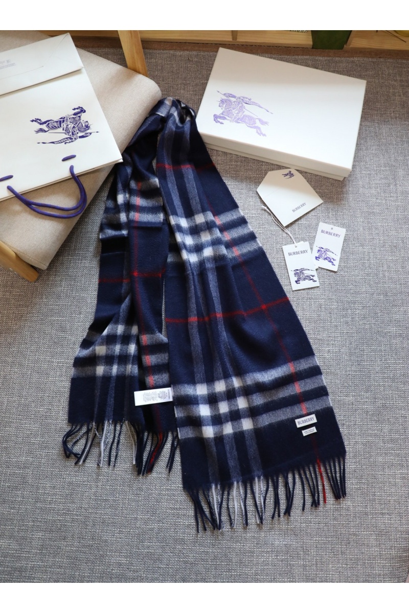 Burberry Шарф two-tone Check premium 168x30 см - Navy
